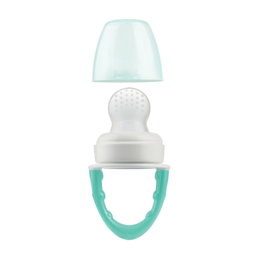 TF006_Product_Fresh_Firsts_Silicone_Feeder_Mint_Cap_Off Product image of mint silicone feeder