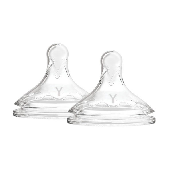 Dr. Brown's Options+ Wide-Neck Bottle Nipple, Y-Cut (9m+, Fastest Flow), 2 Count